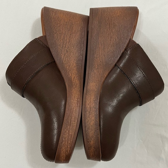 B.O.C Platform Chuncky Wedge Mule Medium Brown Buckle Clogs Slide Shoes Size 11 - Picture 12 of 16